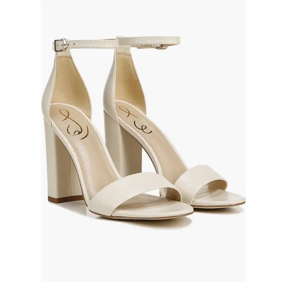 Sam Edelman Yaro Ankle Strap Sandal Modern Ivory Leather Women’s 10.5 READ ALL