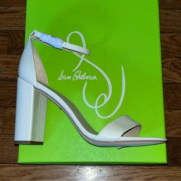 Sam Edelman Yaro Ankle Strap Sandal Modern Ivory Leather Women’s 10.5 READ ALL