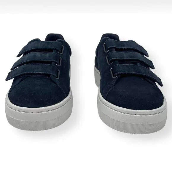 SANDRO PARIS Marine Blue Leather Suede E17 Amazing Sneakers
