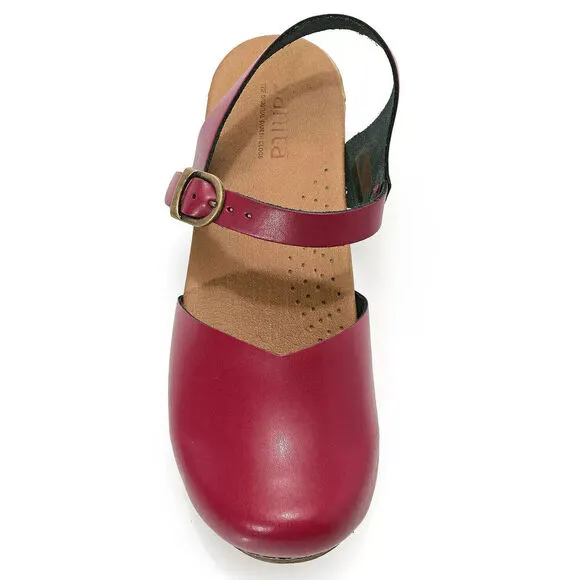 Sanita Sansi Clogs Women's EU 40 Red Adjustable Buckle Closed Toe Shoes ZPO2290