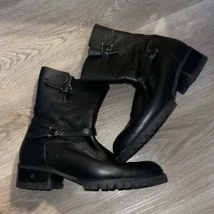 sarah flint moto pebbled leather boots 39