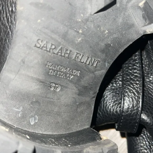 sarah flint moto pebbled leather boots 39