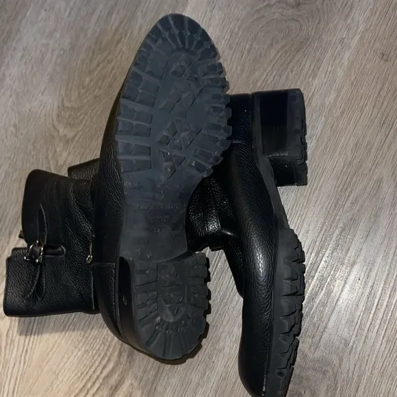 sarah flint moto pebbled leather boots 39