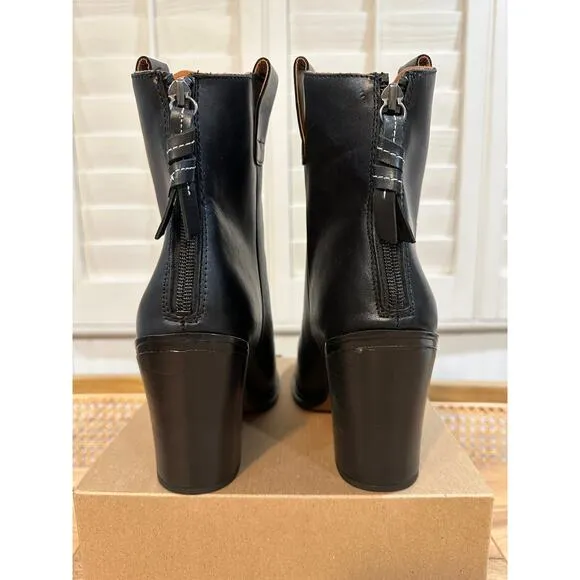 Sarto By Franco Sarto A-Germaine Ankle Boot Black Leather Size 11 Sleek Western