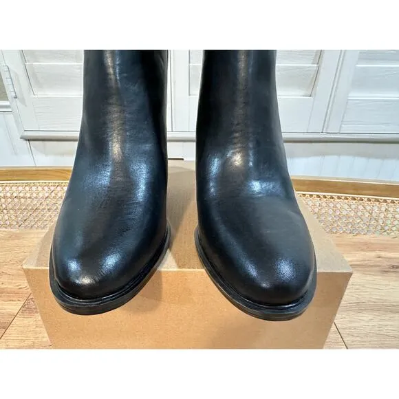 Sarto By Franco Sarto A-Germaine Ankle Boot Black Leather Size 11 Sleek Western