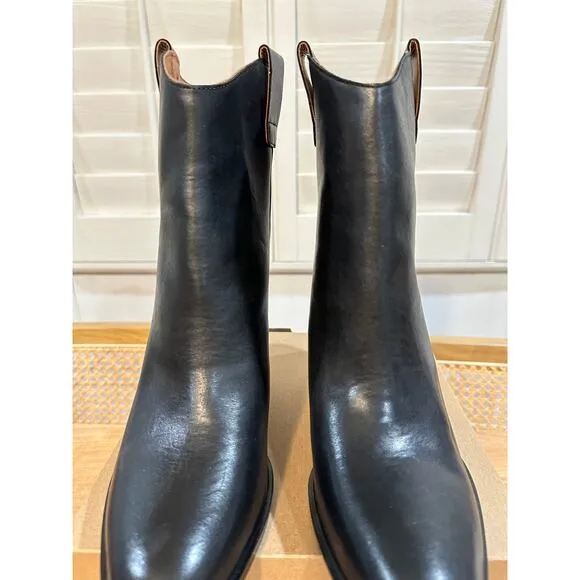 Sarto By Franco Sarto A-Germaine Ankle Boot Black Leather Size 11 Sleek Western