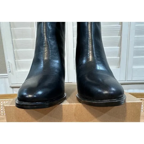 Sarto By Franco Sarto A-Germaine Ankle Boot Black Leather Size 11 Sleek Western