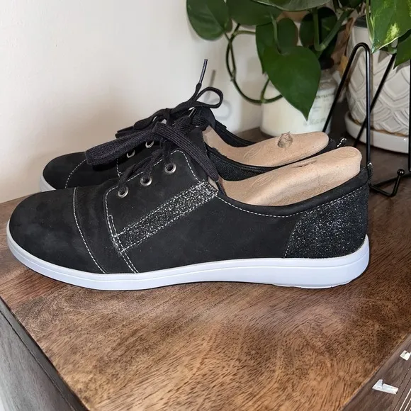 SAS Marine Black Leather Lace Up Athletic Shoes Sneakers Comfort Womens Size 9N