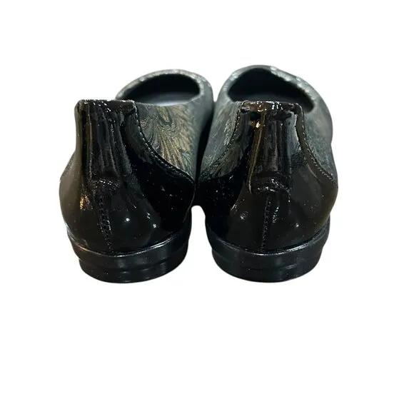 SAS Scenic Ballet Flat‎ Brocade Patent Leather Round Toe Slip On Size 10 N NEW