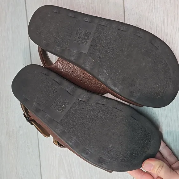 SAS Tripad Women Brown Leather Ankle Sandals Shoes Sz 8M