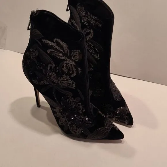 SCHUTZ Velvet Sequence Ankle Boots Women's