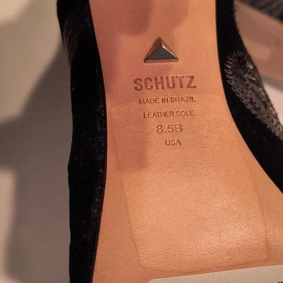 SCHUTZ Velvet Sequence Ankle Boots Women's