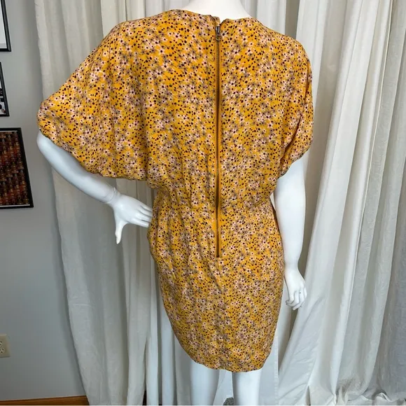 SEE BY CHLOE- Yellow Floral Boat Neck Dress Size US 8