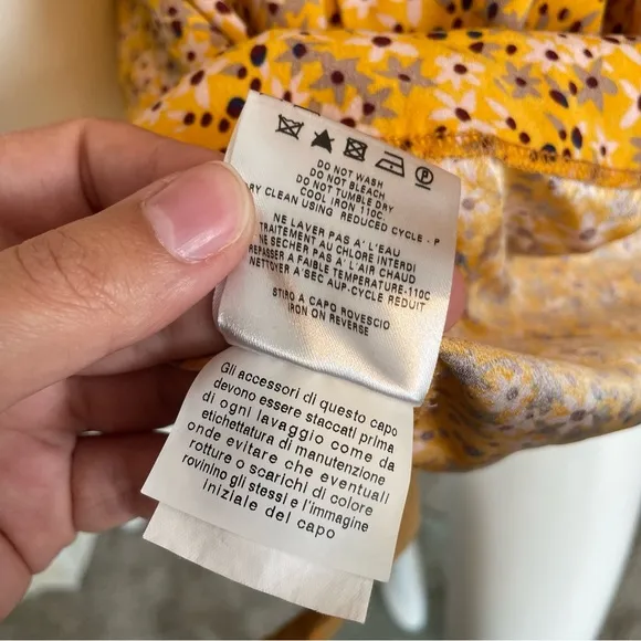 SEE BY CHLOE- Yellow Floral Boat Neck Dress Size US 8