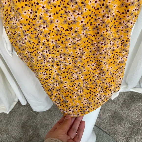 SEE BY CHLOE- Yellow Floral Boat Neck Dress Size US 8