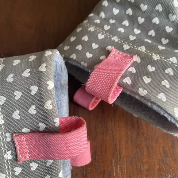 See Kai Run Basics Ripley Boots Grey,Pink &amp; White Hearts Size 7