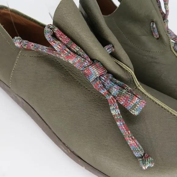 SERGIO TOMANI Women's Verde Green Leather Marine Slip On Shoes Size 36 US 6