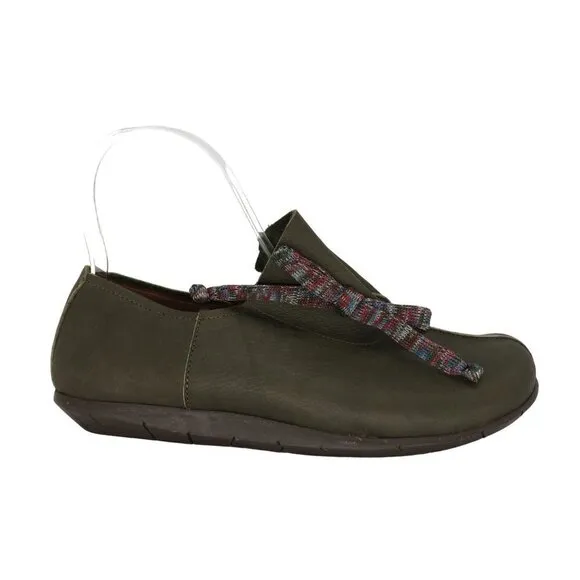 SERGIO TOMANI Women's Verde Green Leather Marine Slip On Shoes Size 36 US 6