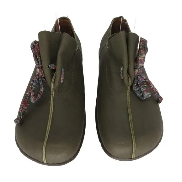 SERGIO TOMANI Women's Verde Green Leather Marine Slip On Shoes Size 36 US 6