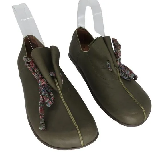 SERGIO TOMANI Women's Verde Green Leather Marine Slip On Shoes Size 36 US 6