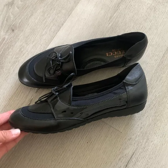 SESTO MEUCCI BRENT leather patent comfortable shoes flats size 8 M