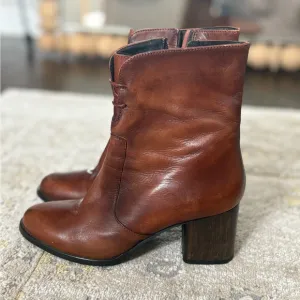 Sesto Meucci Made in Italy Brown Leather Ankle Boots