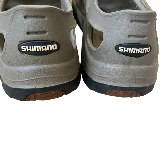 Shimano Evair Marine Fishing Shoes Water Adjustable Strap Khaki Mens 10