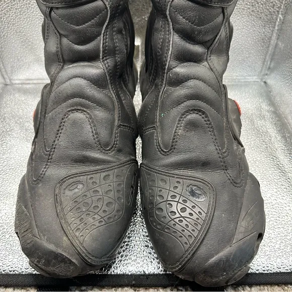 Sidi Men's Motorcycle Biker Riding Black Leather Boots Pull On Zip Size 9.5 US