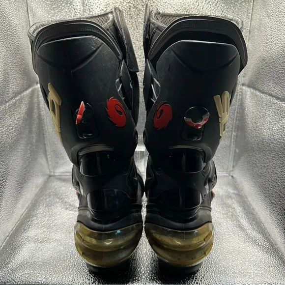 Sidi Men's Motorcycle Biker Riding Black Leather Boots Pull On Zip Size 9.5 US