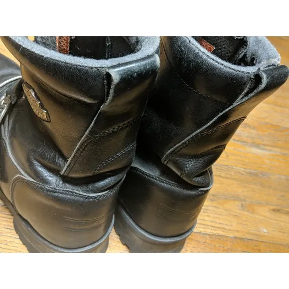 Size 11 Mens Harley Davidson Boots Faded Glory Black Leather 91003