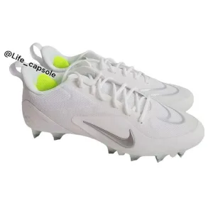 Size 12 Nike Alpha Huarache 8 Pro Lacrosse White Silver CW4439-100 NEW Men's