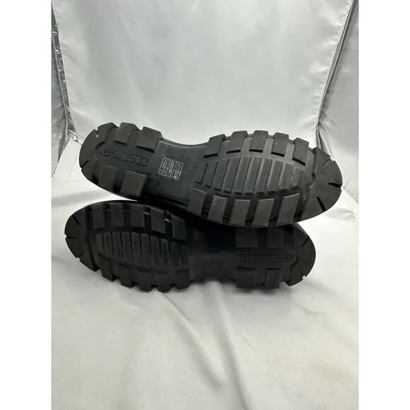 Size 13 Coach Men’s Citysole Signature Black Leather Boots CN346