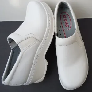 SIZE 6.5. KLOGS white leather pofessional clogs.