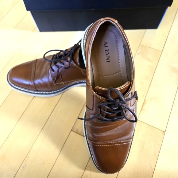 Size 8.5 M Alfani Tolland Stylish Brown Men's Oxford Dress Shoes
