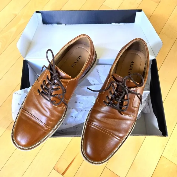 Size 8.5 M Alfani Tolland Stylish Brown Men's Oxford Dress Shoes
