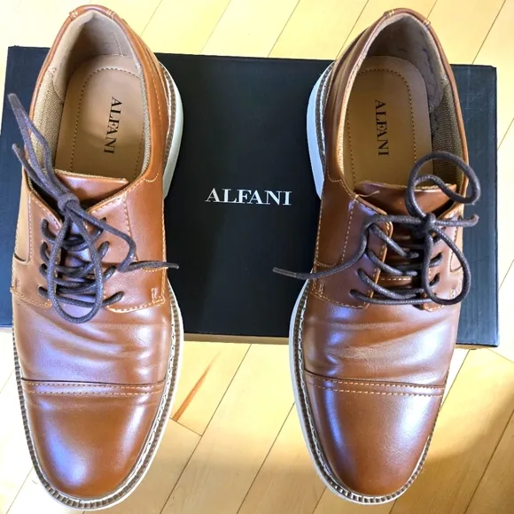 Size 8.5 M Alfani Tolland Stylish Brown Men's Oxford Dress Shoes