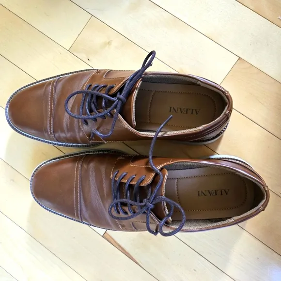 Size 8.5 M Alfani Tolland Stylish Brown Men's Oxford Dress Shoes