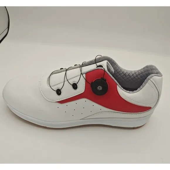 Sjednite Golf Shoes Mens 42 White Red Spikeless Comfortable Activewear Preppy