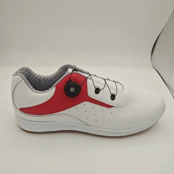 Sjednite Golf Shoes Mens 42 White Red Spikeless Comfortable Activewear Preppy