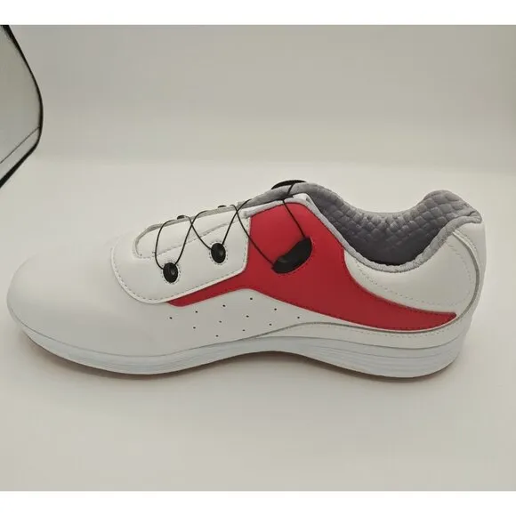 Sjednite Golf Shoes Mens 42 White Red Spikeless Comfortable Activewear Preppy