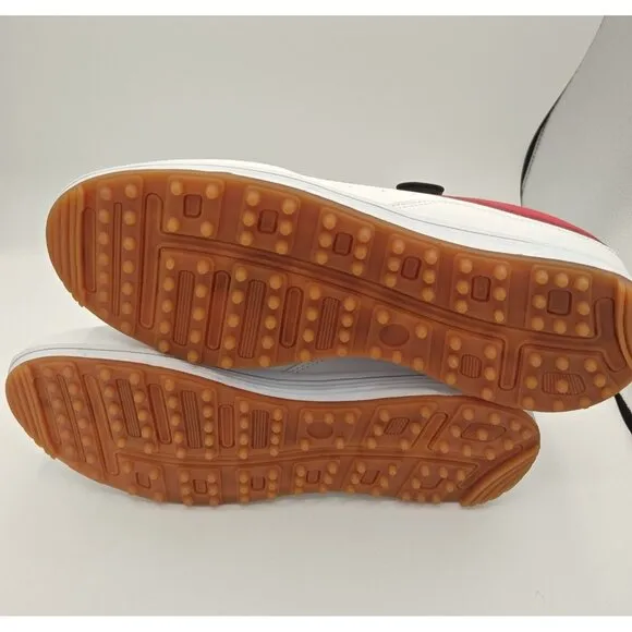 Sjednite Golf Shoes Mens 42 White Red Spikeless Comfortable Activewear Preppy
