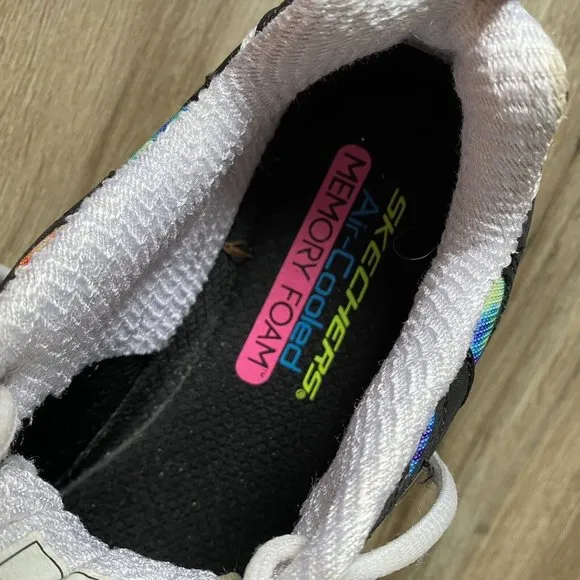 Skechers D’Lites Women's Rainbow Fiesta Black Athletic Sneakers Shoes Size 6.5