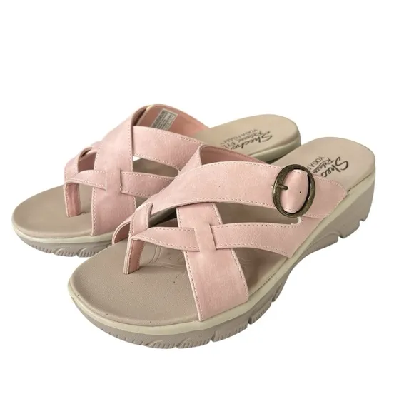 Skechers Easy Going Adjustable Vegan Sandals Sundown Blush Pink Womens Size 8.5