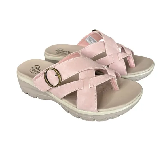 Skechers Easy Going Adjustable Vegan Sandals Sundown Blush Pink Womens Size 8.5