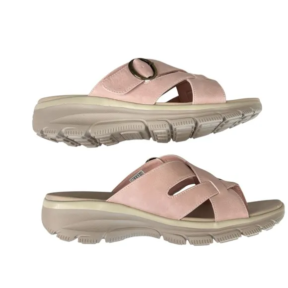 Skechers Easy Going Adjustable Vegan Sandals Sundown Blush Pink Womens Size 8.5