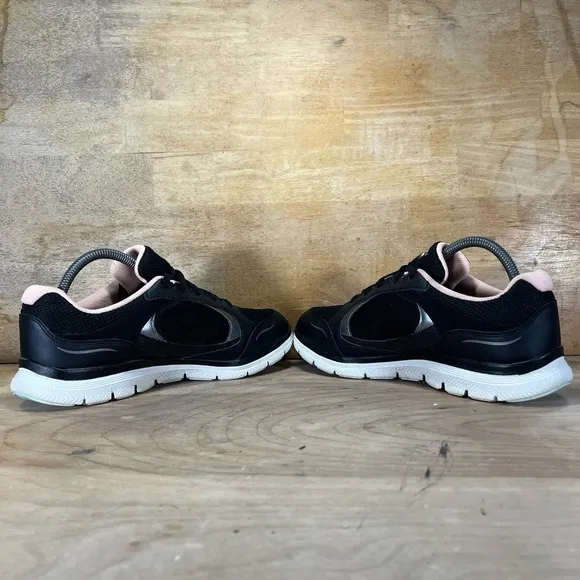 Skechers Flex Appeal 4.0 WATERPROOF Womens Size 10 Shoes Sneakers Black Peach