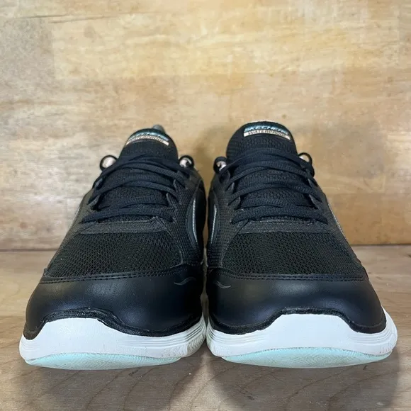 Skechers Flex Appeal 4.0 WATERPROOF Womens Size 10 Shoes Sneakers Black Peach