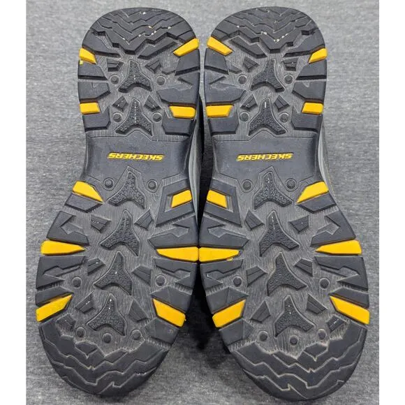 SKECHERS Mens Shoes - Gray/Yellow, Trego Pacifico, Waterproof, Hiking Boots, 8.5