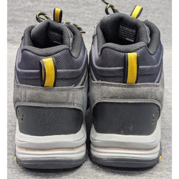 SKECHERS Mens Shoes - Gray/Yellow, Trego Pacifico, Waterproof, Hiking Boots, 8.5