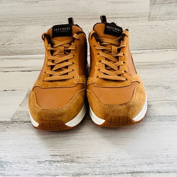 Skechers Men’s Size 10 Uno-Stacre Sneaker Design Lace Up Shoes Color-Whiskey